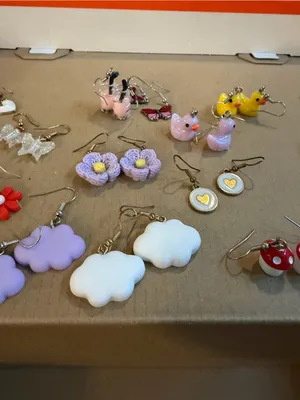 Playful Dangle Earrings for Kids Red thumbnail 3