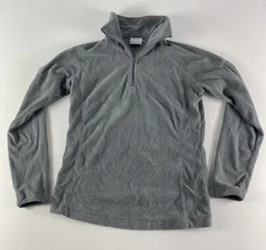 Columbia Jacket Women's‎ Medium Grey Full Zip Fleece Sweater Ladies Health Logo thumbnail 1