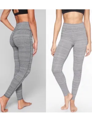 Athleta Chaturanga Leggings Size S Black Jacquard Textured Workout Pant Normcore thumbnail 2
