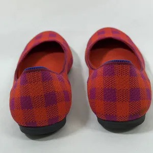 Rothys Size-10 Women Ballet Flat The‎ Square Pomegranate Gingham Orange Plaid thumbnail 6