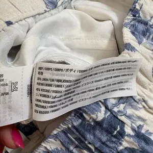 Abercrombie & Fitch Linen Blend Pull On Shorts Blue Floral NWT Size Medium Beach thumbnail 8