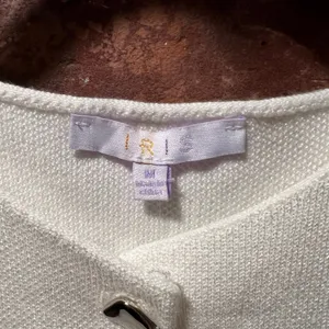 Minimalist Quiet Luxury White Button-Front Knit Vest Sweater Shell New M thumbnail 5
