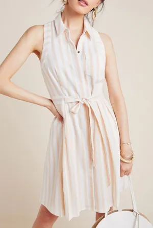 Anthropologie Billie Shirtdress Striped Size 6 thumbnail 1