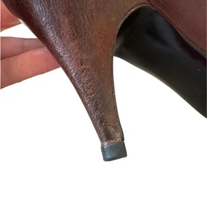 Prada Vintage Brown Leather Studded Grommet Bow Pumps Pointed Toe IT40 9.5 thumbnail 11