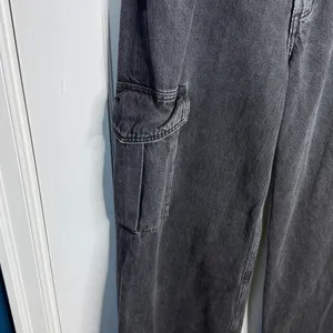 Agolde Minka Cargo Denim Wide-leg Jeans in Black W1887 Sz 28 thumbnail 6