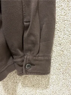 Tommy Bahama brown sweater jacket pima cotton button down FLAWS camping hiking S thumbnail 8