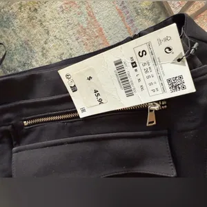 Zara Black Mini Skirt with Silver Zipper & Buckle thumbnail 4