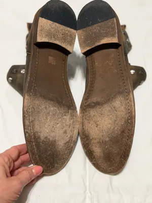 Musse & Cloud Brown Studded Leather Side Path Ankle Booties thumbnail 4