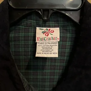Nutcracker‎ Womens Shirt Plaid Green Blue Candles Holiday Christmas Xlarge thumbnail 4