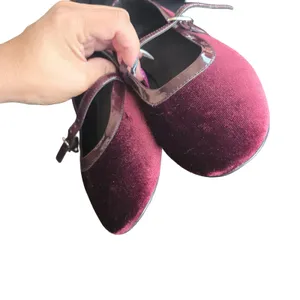Mango Bella Velvet Mary Jane Flats Size: 39 thumbnail 5
