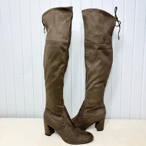 Marc Fisher‎ Over the Knee Boots Suede Taupe Size 8M thumbnail 4