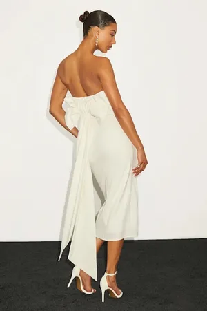 Lulus Strapless White Dress w/ Bow Medium thumbnail 2