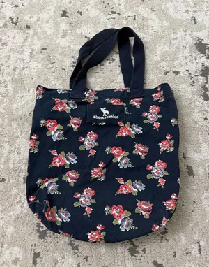 Abercrombie & Fitch Vintage Navy Blue Floral Tote Bag thumbnail 1