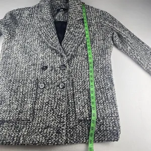 Hatch The Bristol Coat Black & White Textured Double Breasted Wool Blend Small‎ thumbnail 13