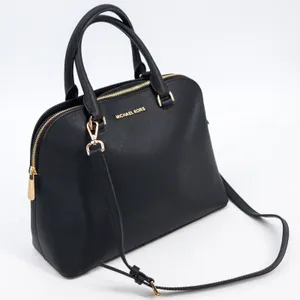 Michael Kors Cindy‎ Dome Satchel Womens L Black Saffiano Leather Crossbody Bag thumbnail 16
