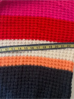 Colorblock Knit Sweater - Pink/Red/Black Large thumbnail 6