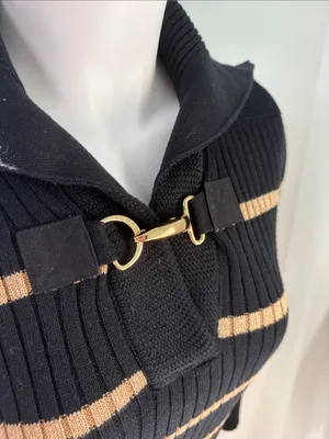 Ralph Lauren Black & Gold Striped Sweater Small thumbnail 7