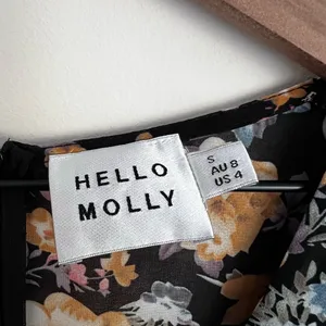 Hello Molly Black Floral Surplice Midi Dress babydoll lightweight 4 thumbnail 5