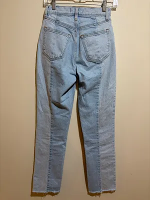 Abercrombie & Fitch Curve Love 90s Straight High Rise Jeans Two Tone 24/00 LONG thumbnail 10