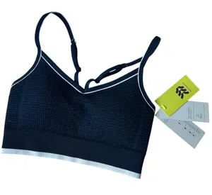 All In Motion Sports Bra Navy Blue with White Accents thumbnail 1