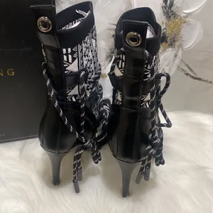 Stiletto Bootie Size 7.5 - Color- Black- White thumbnail 5