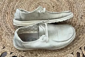 Hey Dude Wendy Sparkling Gold Beige Slip On Shoes Women's Size 10 thumbnail 1