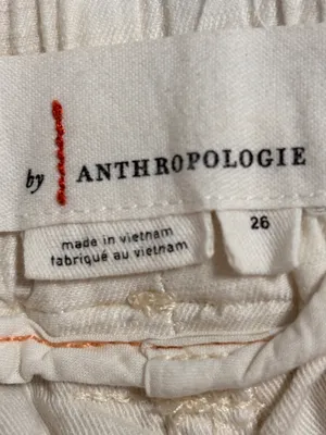 Anthropologie Angela Cropped Cargo Pants Size 26 Ivory utility Cotton Lyocell thumbnail 8