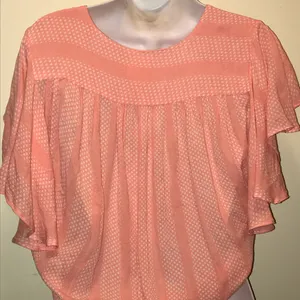 Anthropologie Maeve Nell pink ruffle top size XS thumbnail 5