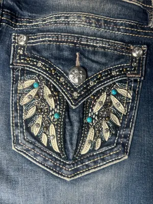 Miss Me Jeans Women's Size 30 Hailey Skinny Jeans Embellished Embroidered Bling thumbnail 12