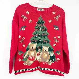 Heirloom Collectibles Women VTG Bear Christmas Tree Ugly Christmas Sweater 12/14 thumbnail 1