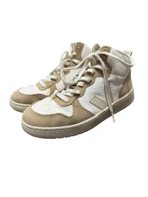 Veja V-15 High Top Lace Up Sneakers Suede Leather Beige White US 8 EU 39 thumbnail 2