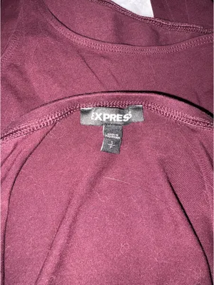 Express Off-The-Shoulder Burgundy Lace Bell Sleeve Bodysuit thumbnail 6
