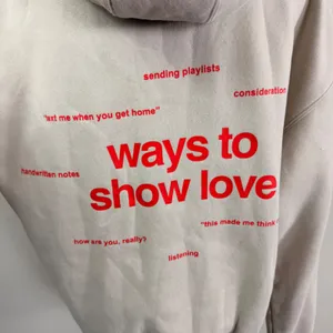 Comfrt Ways to Show Love Hoodie Sand Beige Overesized Size Small thumbnail 5