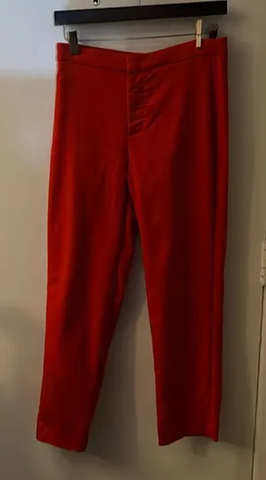 Zara Woman Red Trouser Pants S Corporate Siren Dopamine Tomato Girl Rainbowcore thumbnail 1