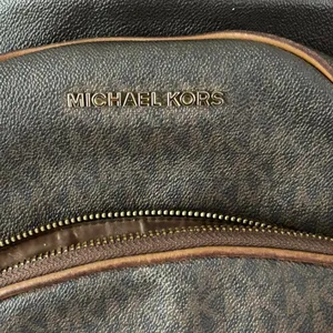 Michael‎ Kors brown monogram backpack purse with gold hardware thumbnail 6