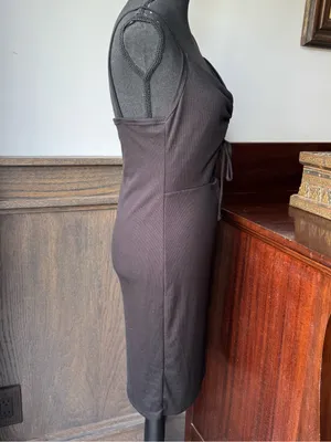 21 Saints Women's Black Ruched Front Cutout Dress nwt large thumbnail 5