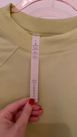 Neon Yellow Lululemon Cropped Sweatshirt  thumbnail 3