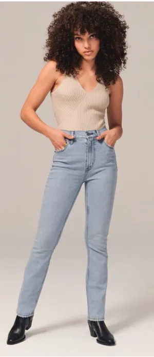Abercrombie & Fitch The 90s Slim Straight Ultra High Rise Jeans Size 35/20 R‎ thumbnail 1