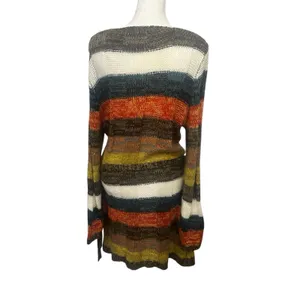 Bobbie Brooks Vtg Y2K Rainbow Striped Sweater Dress Boho-Chic Indie‎ Core Sz XL thumbnail 4