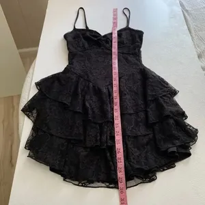 NWT Black Lace Tiered Mini Dress XS Coquette Fairycore Party Dress thumbnail 7