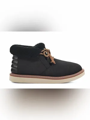 Sanuk Black Ankle Boot with Brown Laces and Trim Size 7 thumbnail 2