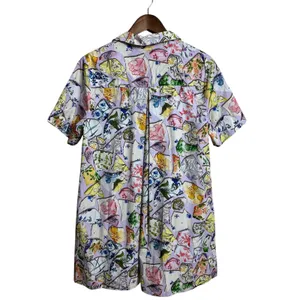 Anthropologie Pollie Short-Sleeve Swing Tunic Mini Dress Shattered Porcelain M thumbnail 2