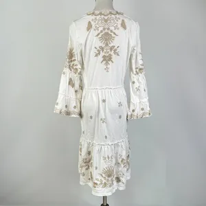 NWOT JOHNNY WAS Floral Embroidered Cotton V-Neck Knee-length Dress Size S thumbnail 7