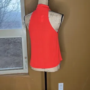 NWT Free People Intimately Ribbed Halter Mock Neck Top Red Size XS Boho Tank thumbnail 3