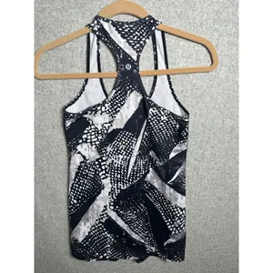 Lululemon Womens Racerback Tank Top Black White‎ Sleeveless Stretch Yoga thumbnail 10