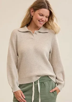 Aerie Heather Fawn Classic Quarter Button Sweater New Size XXS thumbnail 1