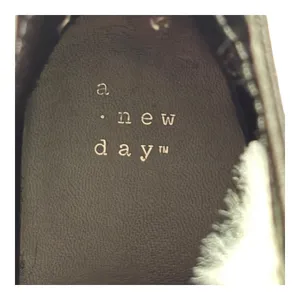A New Day Combat Boots Womens 10 Black Faux Fur Trim Lug Sole Zipper Hiking Moto thumbnail 7