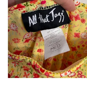 Vintage Y2K All That‎ Jazz Yellow Ditsy Floral Slip Mini Dress M Fairy Girly thumbnail 4