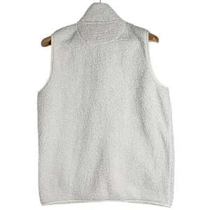 Aerie Soft Ivory/Cream Full Zip Sherpa Longline Vest size S thumbnail 3