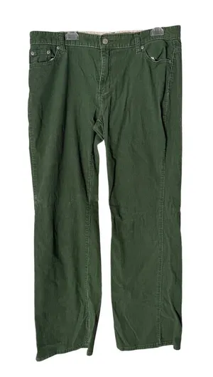 GAP Green Corduroy Pants Low Rise Boot Cut Women's Size 14 thumbnail 1